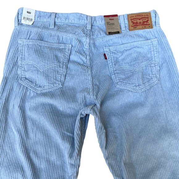 Levis 559 NWT Mens 38x32 Relaxed Straight Fit Sky Blue Wide Wale Corduroy Pants - Picture 6 of 15